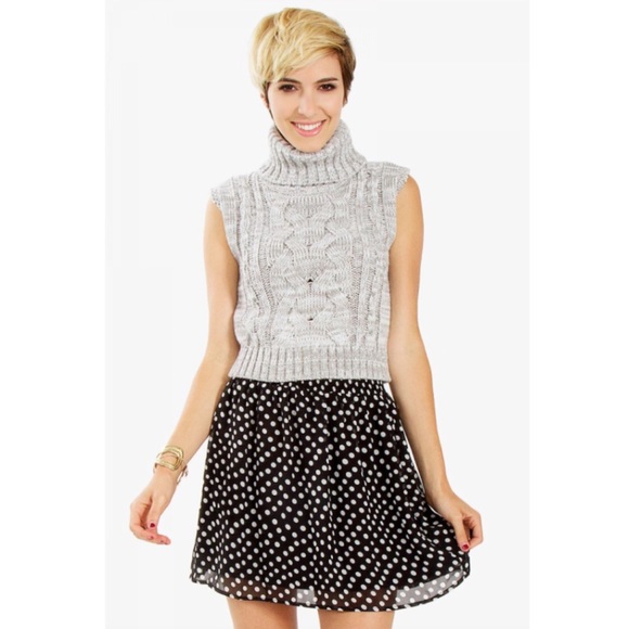black and white polka dot mini dress